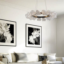 Load image into Gallery viewer, Blossom Ring LED Chandelier in living room.
