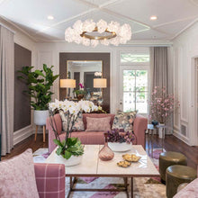 Load image into Gallery viewer, Blossom Ring LED Chandelier in living room.
