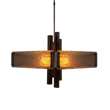 Load image into Gallery viewer, Carlyle Square Chandelier in Oil Rubbed Bronze (Granite Glass - Bronze).
