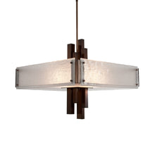 Load image into Gallery viewer, Carlyle Square Chandelier in Oil Rubbed Bronze (Granite Glass - Frosted).
