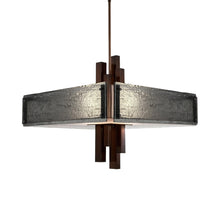 Load image into Gallery viewer, Carlyle Square Chandelier in Oil Rubbed Bronze (Granite Glass - Smoke).

