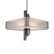 Load image into Gallery viewer, Carlyle Square Chandelier in Satin Nickel (Granite Glass - Frosted).
