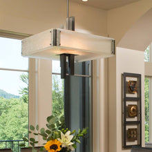 Load image into Gallery viewer, Carlyle Square Chandelier in living room.

