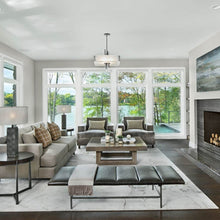 Load image into Gallery viewer, Carlyle Square Chandelier in living room.
