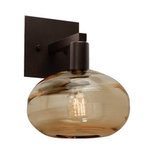 Load image into Gallery viewer, Coppa Wall Light in Flat Bronze/Bronze Glass.
