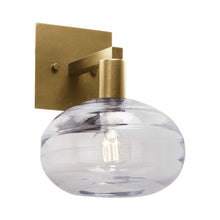 Load image into Gallery viewer, Coppa Wall Light in Gilded Brass/Clear Glass.
