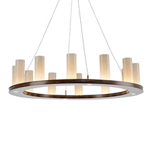 Load image into Gallery viewer, Corona Ring LED Chandelier in Oil Rubbed Bronze/Light Glass (34-Inch).
