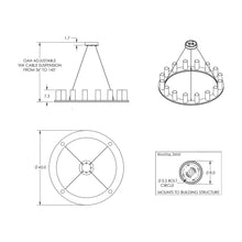 Load image into Gallery viewer, Corona Ring LED Chandelier - line drawing.
