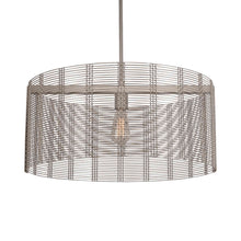 Load image into Gallery viewer, Downtown Mesh Drum Exposed Bulbs Pendant Light in Metallic Beige (24-Inch).
