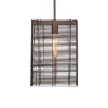 Load image into Gallery viewer, Downtown Mesh Oversized Pendant Light in Flat Bronze/Exposed Bulb/Incandescent.
