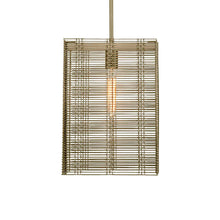 Load image into Gallery viewer, Downtown Mesh Oversized Pendant Light in Gilded Brass/Exposed Bulb/Incandescent.
