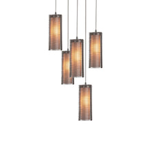 Load image into Gallery viewer, Downtown Mesh Round Multi Light Pendant Light in Metallic Beige (5-Light).

