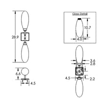 Load image into Gallery viewer, Fiori LED Wall Light - line drawing.
