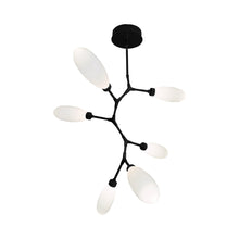 Load image into Gallery viewer, Fiori Modern Vine LED Pendant Light in Matte Black.
