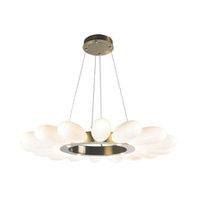 Load image into Gallery viewer, Fiori Radial Ring LED Chandelier in Heritage Brass.
