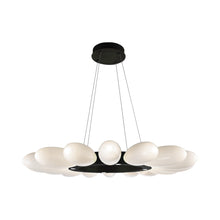 Load image into Gallery viewer, Fiori Radial Ring LED Chandelier in Matte Black.
