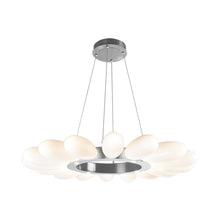 Load image into Gallery viewer, Fiori Radial Ring LED Chandelier in Satin Nickel.
