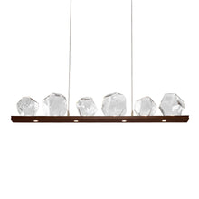 Load image into Gallery viewer, Gem Bezel LED Linear Pendant Light in Flat Bronze/Clear Glass (44-Inch).
