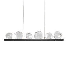 Load image into Gallery viewer, Gem Bezel LED Linear Pendant Light in Gunmetal/Clear Glass (44-Inch).
