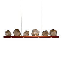 Load image into Gallery viewer, Gem Bezel LED Linear Pendant Light in Oil Rubbed Bronze/Bronze Glass (44-Inch).
