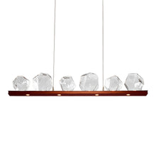 Load image into Gallery viewer, Gem Bezel LED Linear Pendant Light in Oil Rubbed Bronze/Clear Glass (44-Inch).
