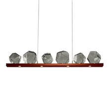 Load image into Gallery viewer, Gem Bezel LED Linear Pendant Light in Oil Rubbed Bronze/Smoke Glass (44-Inch).
