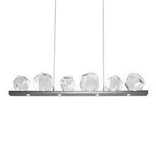Load image into Gallery viewer, Gem Bezel LED Linear Pendant Light in Satin Nickel/Clear Glass (44-Inch).
