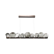 Load image into Gallery viewer, Gem Bezel LED Linear Pendant Light in Flat Bronze/Smoke Glass (59-Inch).
