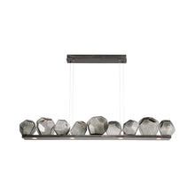 Load image into Gallery viewer, Gem Bezel LED Linear Pendant Light in Gunmetal/Smoke Glass (59-Inch).
