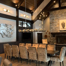 Load image into Gallery viewer, Gem Bezel LED Linear Pendant Light in dining room.
