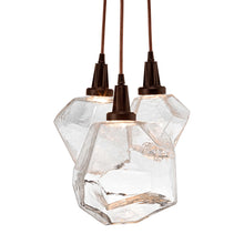 Load image into Gallery viewer, Gem Cluster LED Pendant Light in Flat Bronze/Clear Glass (3-Light).
