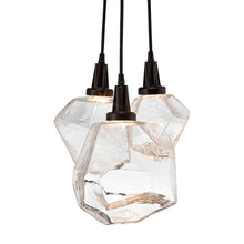 Load image into Gallery viewer, Gem Cluster LED Pendant Light in Matte Black/Clear Glass (3-Light).
