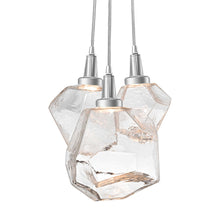 Load image into Gallery viewer, Gem Cluster LED Pendant Light in Satin Nickel/Clear Glass (3-Light).
