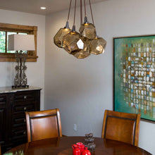 Load image into Gallery viewer, Gem Cluster LED Pendant Light in dining room.

