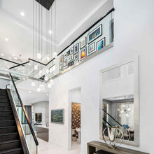 Load image into Gallery viewer, Gem Grand LED Multi Light Pendant Light in stair.
