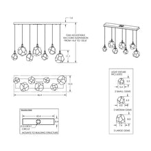 Load image into Gallery viewer, Gem LED Linear Pendant Light - line drawing.
