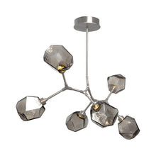 Load image into Gallery viewer, Gem Modern Branch LED Pendant Light in Metallic Beige Silver/Smoke Glass (6-Light).
