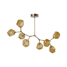 Load image into Gallery viewer, Gem Modern Branch LED Pendant Light in Gilded Brass/Bronze Glass (8-Light).
