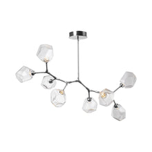 Load image into Gallery viewer, Gem Modern Branch LED Pendant Light in Satin Nickel/Clear Glass (8-Light).
