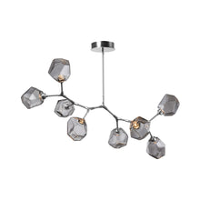 Load image into Gallery viewer, Gem Modern Branch LED Pendant Light in Satin Nickel/Smoke Glass (8-Light).
