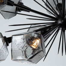 Load image into Gallery viewer, Gem Oval Starburst LED Chandelier in Detail.
