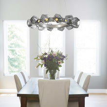 Load image into Gallery viewer, Gem Radial Ring LED Chandelier in dining Room.
