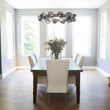 Load image into Gallery viewer, Gem Radial Ring LED Chandelier in dining Room.
