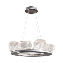 Load image into Gallery viewer, Gem Ring LED Chandelier in Metallic Beige/Blown Glass Gem - Clear (27.4-Inch).
