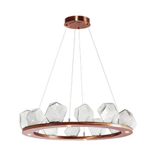 Load image into Gallery viewer, Gem Ring LED Chandelier in Oil Rubbed Bronze/Blown Glass Gem - Clear (37.8-Inch).
