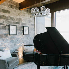 Load image into Gallery viewer, Gem Ring LED Chandelier in living room.
