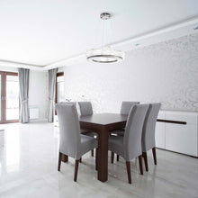 Load image into Gallery viewer, Gem Ring LED Chandelier in dining room.
