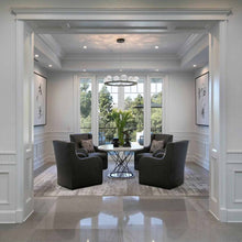 Load image into Gallery viewer, Gem Ring LED Chandelier in living room.
