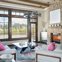 Load image into Gallery viewer, Gem Ring LED Chandelier in living room.
