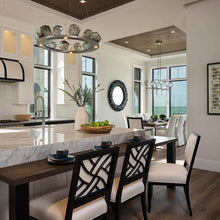 Load image into Gallery viewer, Gem Ring LED Chandelier in dining room.
